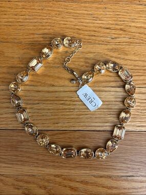 J. Crew Gold-Tone Champagne Crystal Collar Necklace
